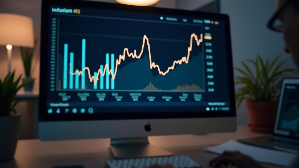 Finanční grafy a čísla na displeji, analýza reálného výnosu