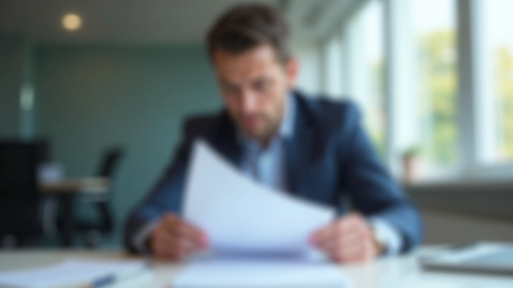 Podnikatel čte finanční zprávu v kanceláři, analýza strategií ochrany majetku