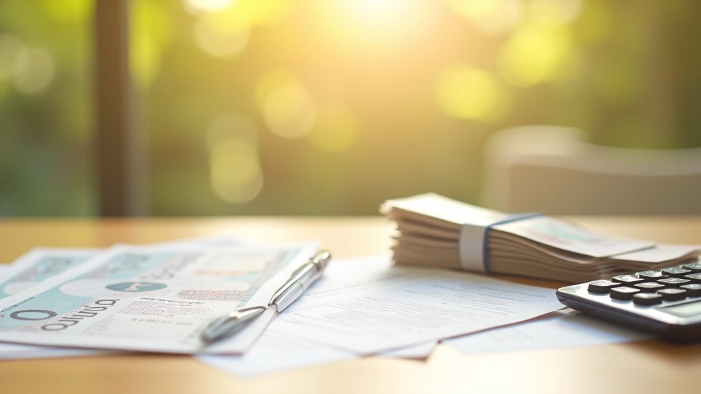 Dluhopisy a certifikáty na stole s kalkulačkou